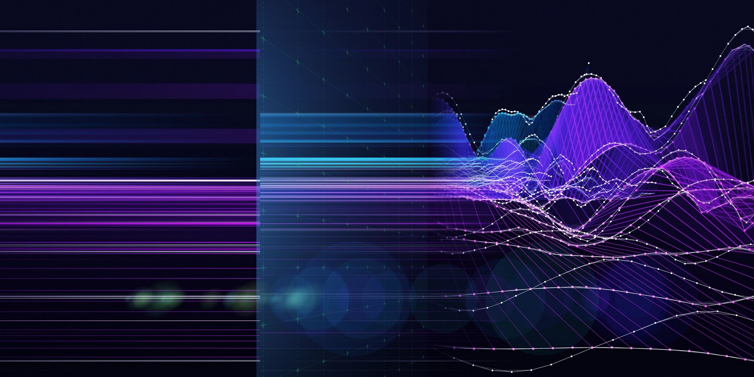 Premium abstract data network background in purple tones