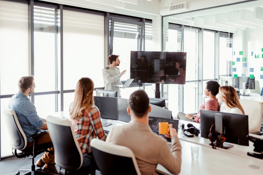 Product team meeting for cloud and AI platform planning